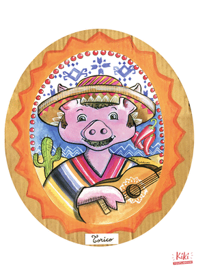 Carte nature, vacances, paysages et animaux Le cochon PortoRicain
